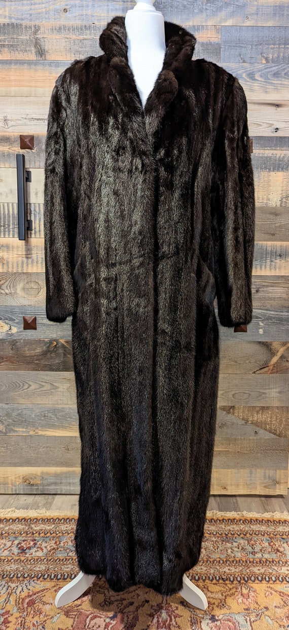 Exquisite Vintage Full Length Mahogany Mink Coat - image 2