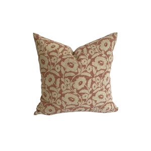 Tia| Floral hand block print linen pillow cover| Black & Mauve decorative pillow covers