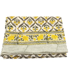 Yellow Floral tablecloth | 6 seater rectangle table cloth| garden party table decor| picnic tablecloth