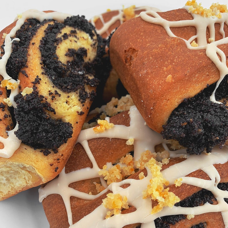 Poppy Seed Danish Mákos Batyu Drozdzowka Z Makiem 4 Pc. Etsy