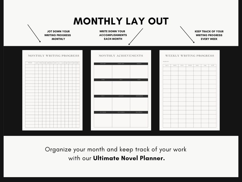 2024 Ultimate Novel Planner, Printable Workbook for Writers, Word Count