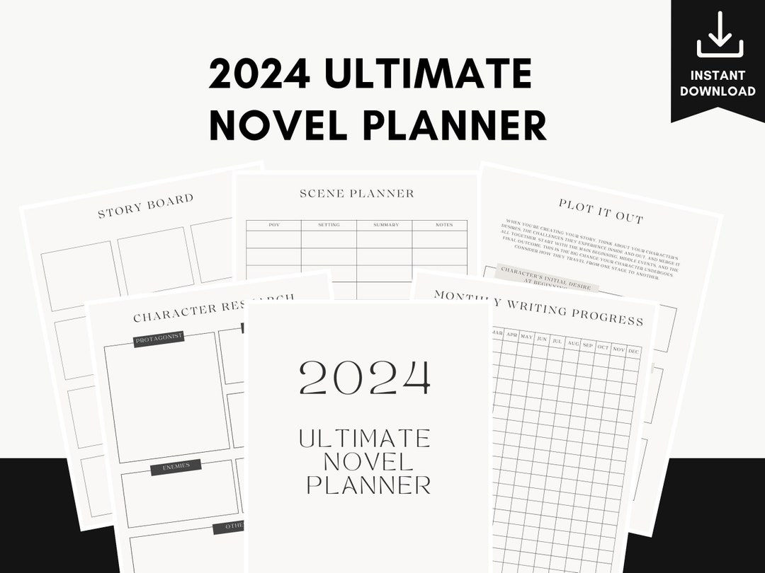 2024 Ultimate Novel Planner, Printable Workbook for Writers, Word Count
