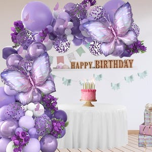 118pcs Butterfly Balloon Garland Kit – Pastel Balloon Arch for Birthday Party, Baby Shower, Girls Party Decor, DIY Balloon Backdrop