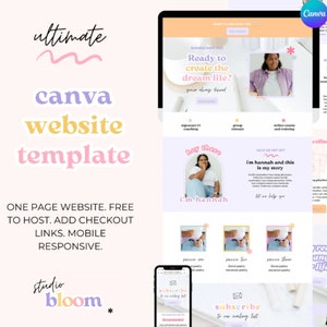 Website Template Canva. Canva Website. Canva Sales Page. Sales Page Template. Coaching Website. Landing Page. Sales Funnel. Website Design