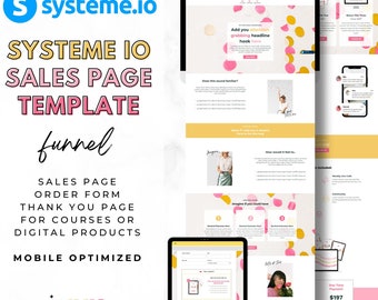 Systeme io Sales Page Template. Funnel Template Bundle. Course Launch. Landing Page. Canva. Website Template. Sales Funnel. Course Creator