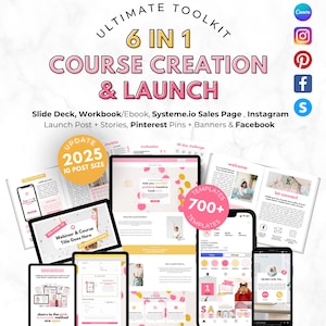 Course Template. Systeme io Sales Page. Workbook. Slide Deck. Landing Page. Canva ebook. Course Launch Creator BUNDLE. Instagram 2025 size