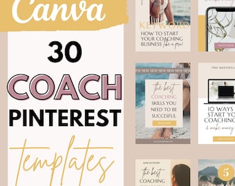 Modello per coach. Modelli Pinterest minimalisti. Modelli Pinterest Canva. Modello per lead magnet. Pin Pinterest. Modello Canva.