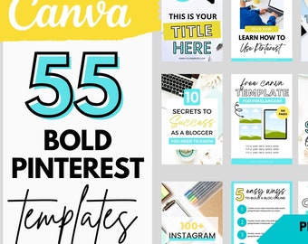 Pinterest Templates Canva. Bold Pinterest Pins. Pinterest Templates. Pinterest Marketing. Pin Template.  Pinterest Templates for Products