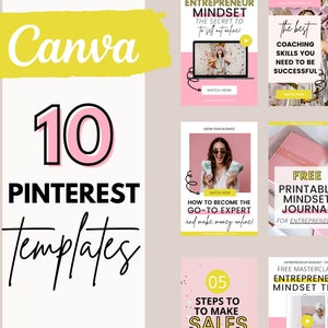 Pinterest Templates Canva | Pinterest Pins | Pink Pinterest Templates |  Pinterest Marketing | Pin Template | Social Media Manager Templates
