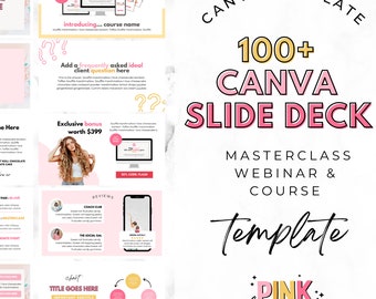 Slide Deck Template, Webinar Slide Deck , Webinar Template, Course Creator, Course Slides , Course Template Canva , Masterclass Template.