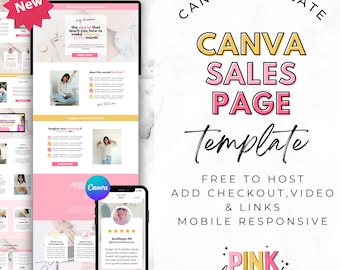 Pagina di vendita Canva. Modello di pagina di vendita Canva. Lancio del corso. Sito Web di coaching. Landing page. Modello di sito Web Canva. Modello di funnel di vendita.