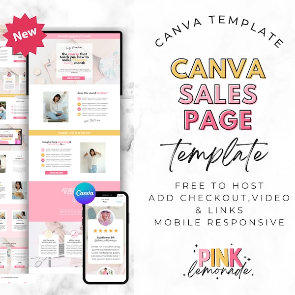 Canva Sales Page. Canva Sales Page Template. Course Launch. Coaching Website. Landing Page. Canva Website Template. Sales Funnel Template.