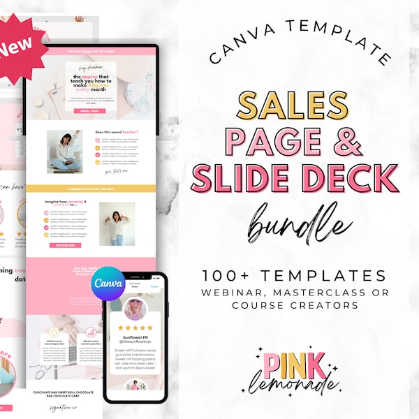Canva Sales Page. Course Template. Sales Page Template. Course Slide Deck. Landing Page. Canva Website . Sales Funnel.  Course Creator. Pink