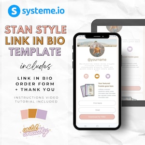 Systeme io Template, Link in Bio, Stan Store Funnel, Landing Page Website.