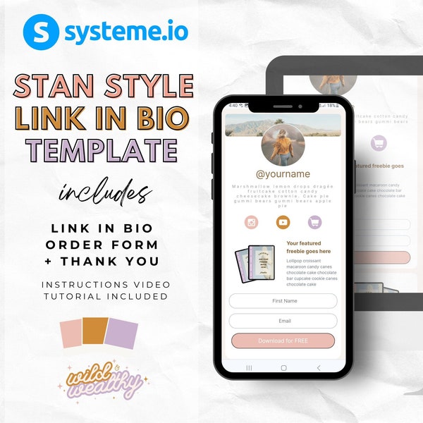 Systeme io Template, Link in Bio, Stan Store Funnel, Landing Page Website.