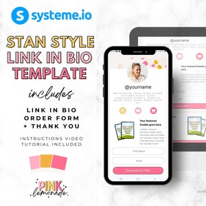 Systeme io Template, Link in Bio, Stan Store Funnel, Landing Page Website.