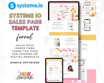 Systeme io Sales Page Template. Funnel Template Bundle. Course Launch. Landing Page. Canva. Website Template. Sales Funnel. Course Creator