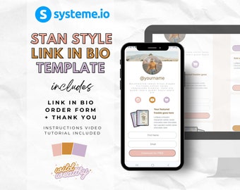 Systeme io Template, Link in Bio, Stan Store Funnel, Landing Page Website.