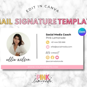 E-Mail-Signatur-Vorlage. Geschäft E-Mail Signatur Design. E-Mail-Vorlage. Canva Signatur. Gmail. Ausblick.