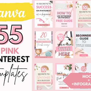 Pinterest Vorlagen Canva. Pinterest Pins. Rosa Pinterest Vorlagen. Pinterest Marketing. Pin Vorlage.  Pinterest Templates für Produkte