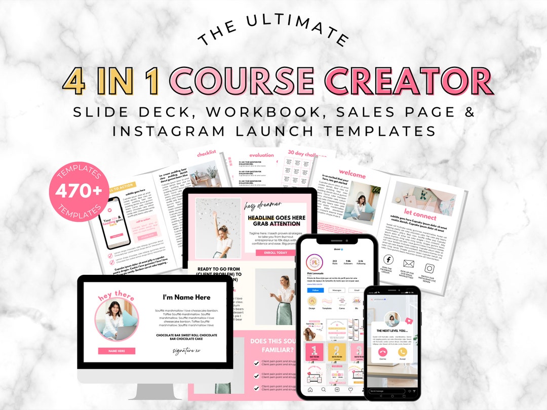 Course Creator BUNDLE. Course Sales Page. Course Template. Course Slide ...