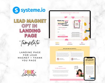 Systeme io Template. Lead Magnet, Opt in , Landing Page Template. Funnel Template. Coaching, Course Creators. Canva. Website Template.