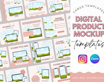 Digital Product Mockup, Course Mockup Template, Canva Mockup, Digital Product Launch Template, Instagram Template Coach, Mockup Template