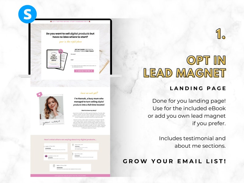 Done for You Ebook. Freebie Lead Magnet. Landing Page Template. Systeme ...