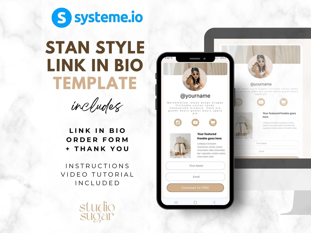 Systeme Io Template, Link in Bio, Stan Store Funnel, Landing Page ...