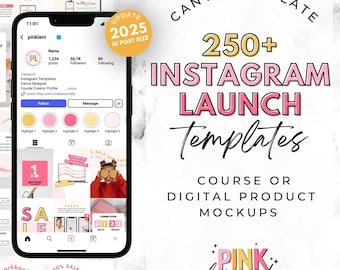 Launch Templates. Course Launch Instagram. Course Creator. Course Marketing. Course Template. Course Mockup. Coaching Templates.