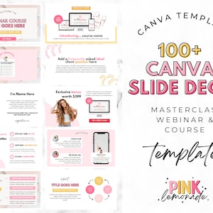Slide Deck Template, Webinar Slide Deck , Webinar Template, Course Creator, Course Slides , Course Template Canva , Masterclass Template.