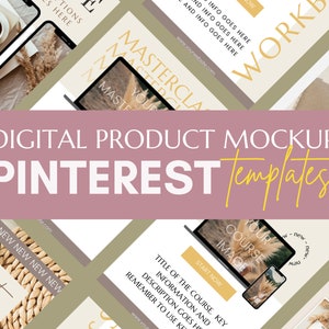 Pinterest Template for Digital Products. Pinterest Templates Canva. Digital Product Mockup. Pinterest Pin Template. Pinterest Mockup.