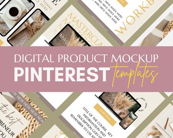 Pinterest Template for Digital Products. Pinterest Templates Canva. Digital Product Mockup. Pinterest Pin Template. Pinterest Mockup.