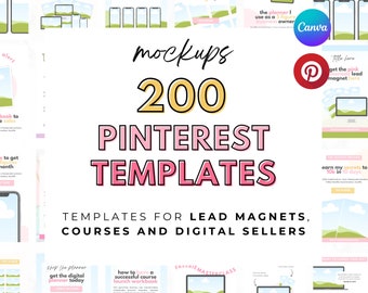 Pinterest Templates for Course. Pinterest Templates Digital Products. Pinterest templates Business. Course Creator. Canva Mockup Pinterest