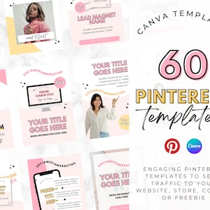Pinterest Templates. Pinterest Pin Templates. Canva Template. Pink Branding Kit. Pinterest Marketing. Pinterest Templates Digital Products.