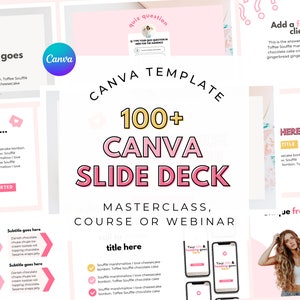 Slide Deck Canva, Course Template, Webinar Template, Course Slide Deck, Slide Deck Template, Masterclass, Presentation Slides.