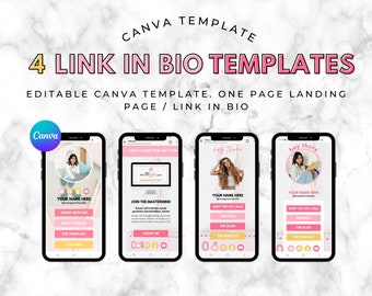Link in Bio Template. Canva Link in Bio. Instagram Landing page. Canva Website. Coach Instagram Template. Instagram Template Business.