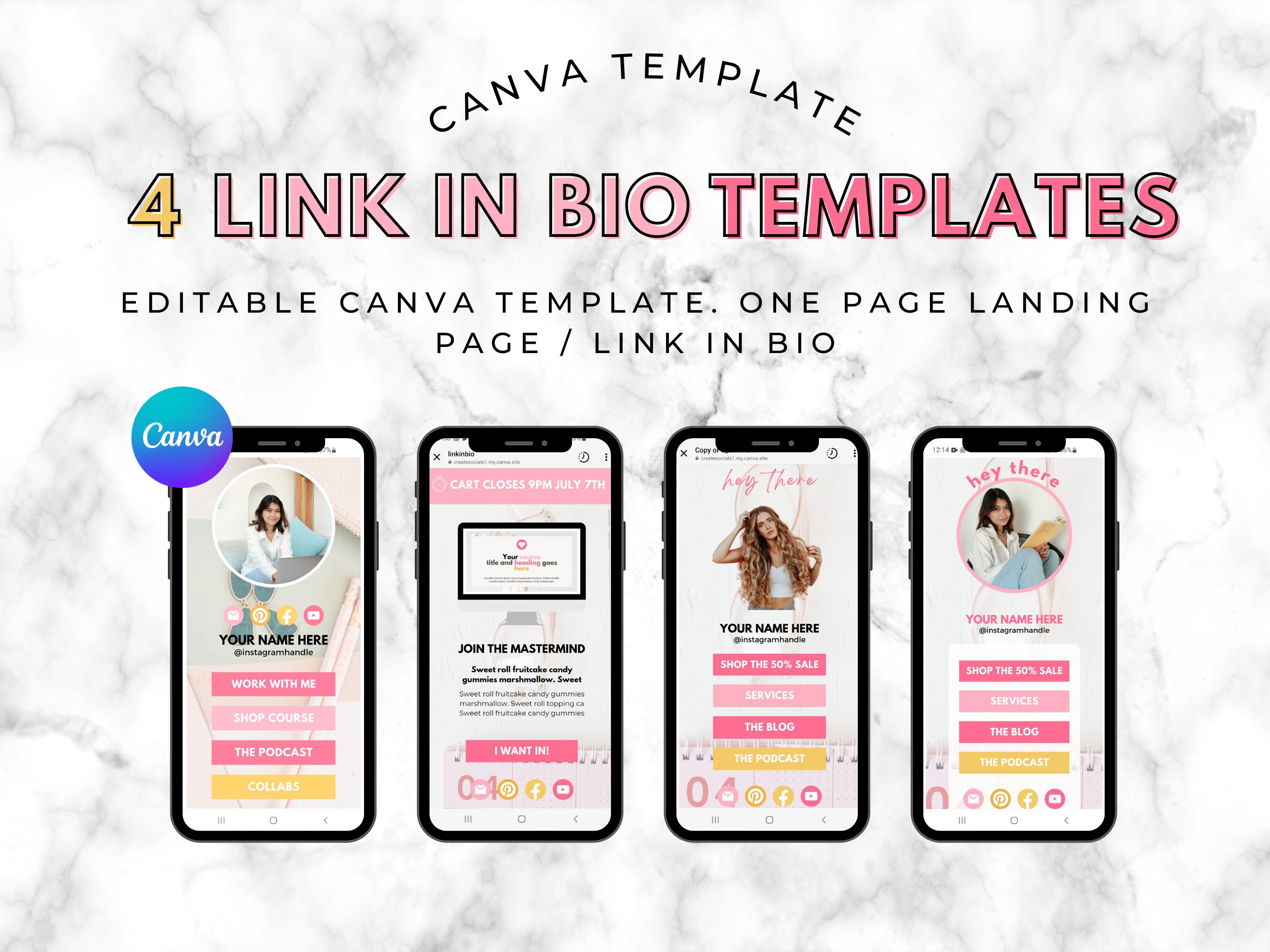 Link in Bio Template. Canva Link in Bio. Instagram Landing Page. Canva ...