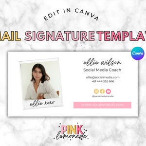 Email Signature Template. Business Email Signature Design. Email Template. Canva Signature. Gmail. Outlook.
