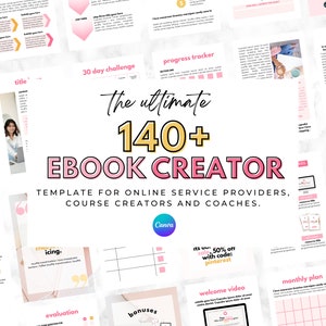 Ebook Template Canva, Coaching Workbook Template, Lead Magnet Template, Workbook Template. Course Workbook. Ebook Creator. Course Creator.