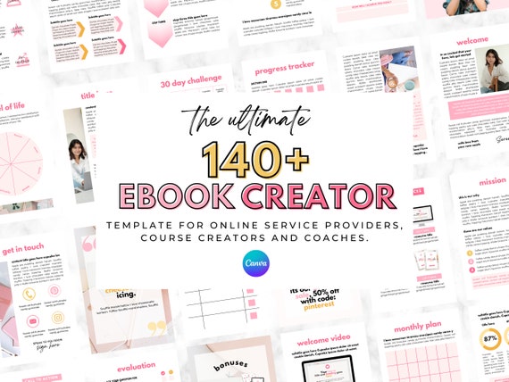 Ebook Template Canva, Coaching Workbook Template, Lead Magnet Template, Workbook Template. Course Workbook. Ebook Creator. Course Creator.