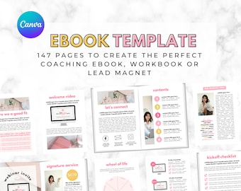 Ebook Template for Coaches, Coaching Workbook Template, Lead Magnet , Workbook Template. Course Workbook. Ebook Canva. Course Creator.