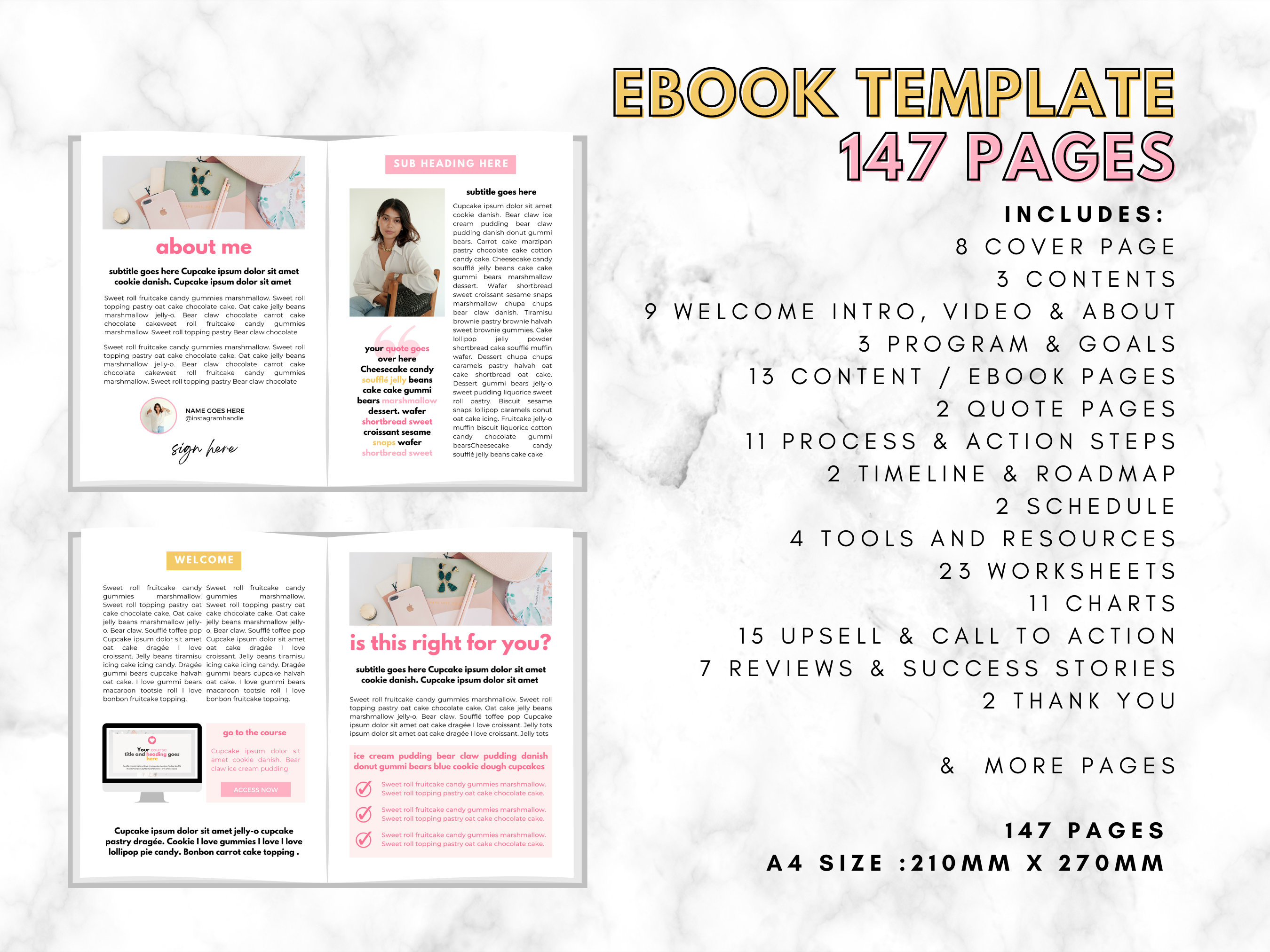 Ebook Template for Coaches, Coaching Workbook Template, Lead Magnet , Workbook Template. Course ...