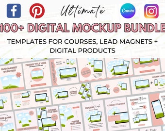 Canva Course Mock up, Digital Product Mock up, Course Creator Mock up, Online Course Mockup , Canva Course Template, Canva Template Mock up