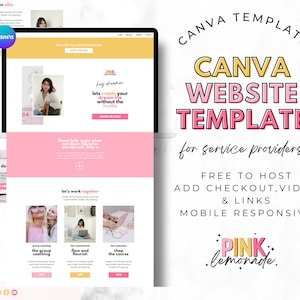 Website Template Canva. Canva Website. Canva Sales Page. Sales Page Template. Coaching Website. Landing Page. Sales Funnel. Website Design