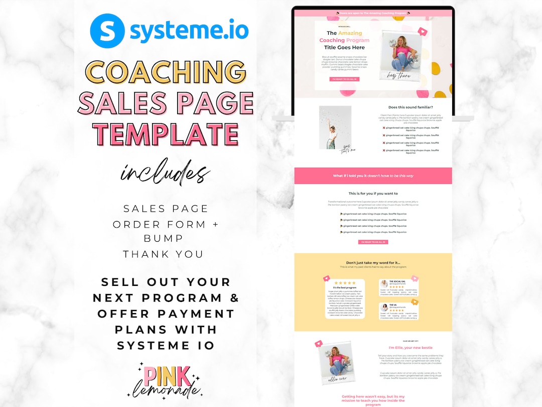 Systeme Io Coaching Sales Page Template. Funnel Template Bundle Systeme Io Coaching Sales Page Template. Funnel Template Bundle