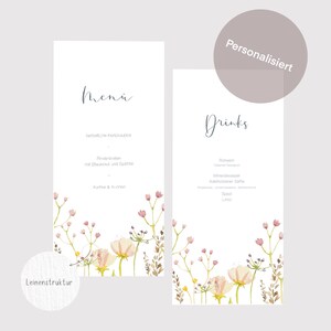 Menükarte | Drinkkarte | Tischkarten | Wildblumen  | Blumen