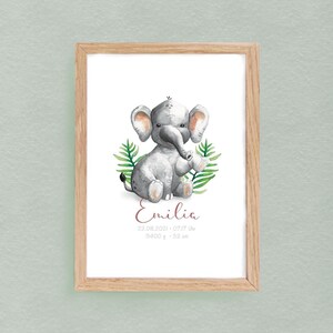 Namensposter/Babyposter/Geburtsposter "Elefant"