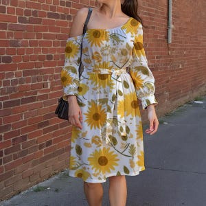 Sunflower Shoulder Dress - Etsy