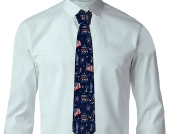 Corbata America 250, Corbata del 250 aniversario de EE. UU., Corbata con la bandera estadounidense, Corbata patriótica para hombre, Regalo de celebración 1776-2026
